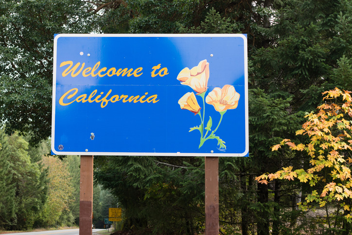 Welcome to California state highway sign